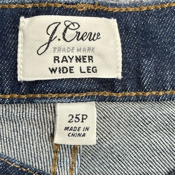 J Crew Rayner Wide Leg Pants Womens Size 25 Petite Medium Wash Cropped Stretch - Picture 6 of 12